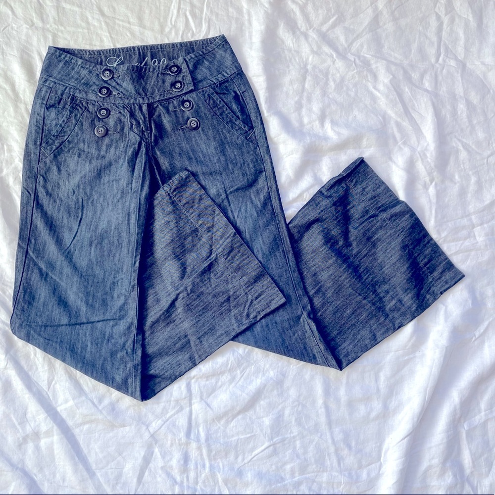 Anthropologie Level 99 Wide Leg Sailor Front Jeans